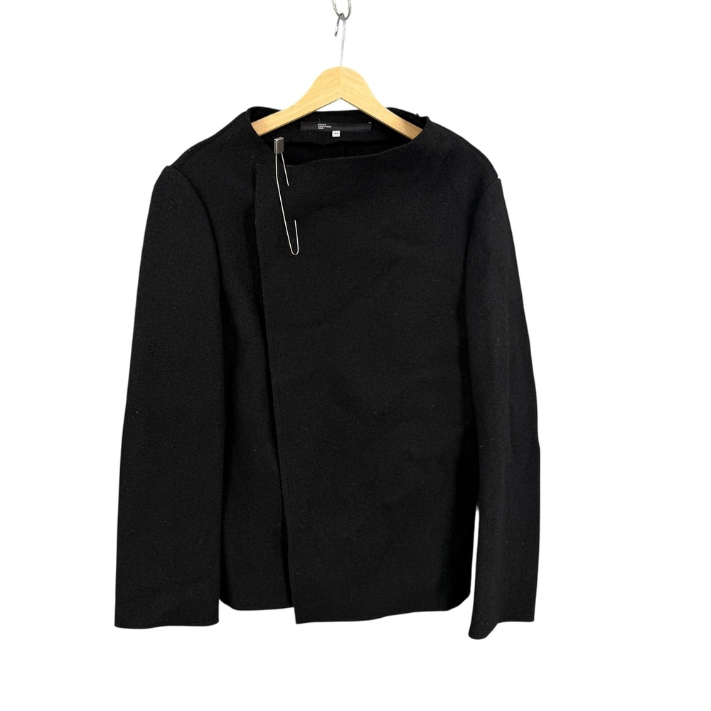 Demoo Parkchoonmoo Wool Jacket Black Asymmetric Pin Closure Size 44 KR Small US